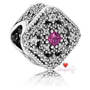 EUC Pandora 792013NCC Silver Fairytale Treasure Abstract Charm w/ Crystals & CZs